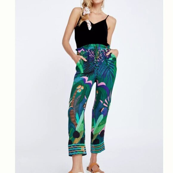 Anthropologie Farm Rio Tropique Embroidered Pants - Picture 1 of 6